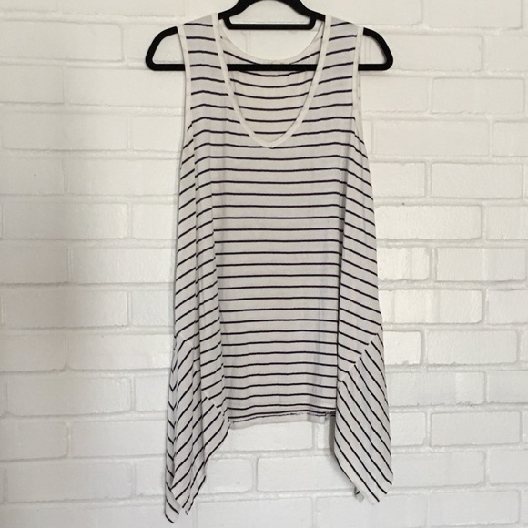 jane and delancey Tops - Blue & White Striped Tank